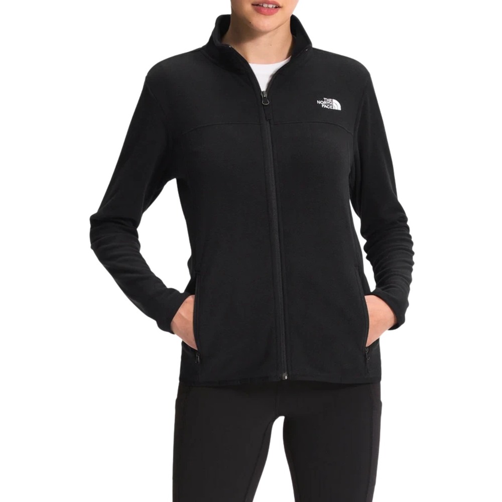 The North Face TKA Glacier Full Zip Fleece Jacket Black Womens XL Lightweight